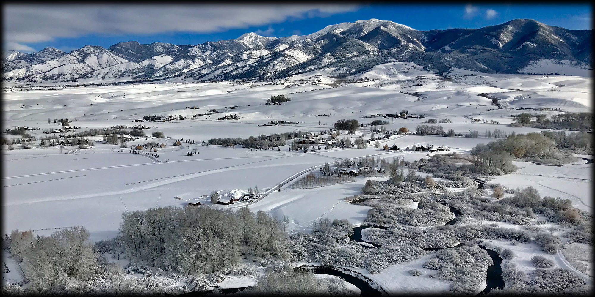 Bozeman Montana Hot Air Balloon Winter View V2